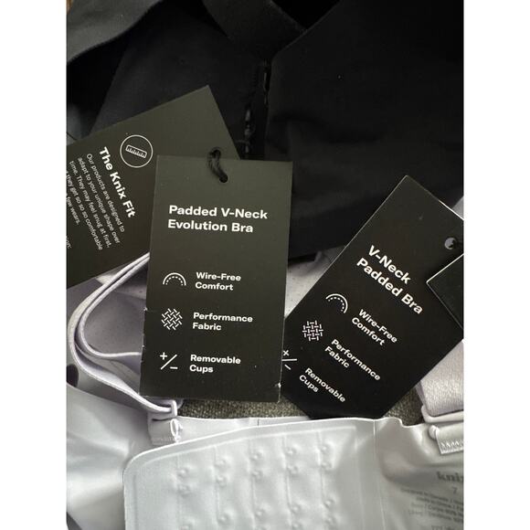 NWT Knix v- neck Evolution bra bundle of 2 black & orchid size 7 - Picture 6 of 16